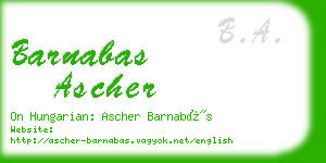 barnabas ascher business card